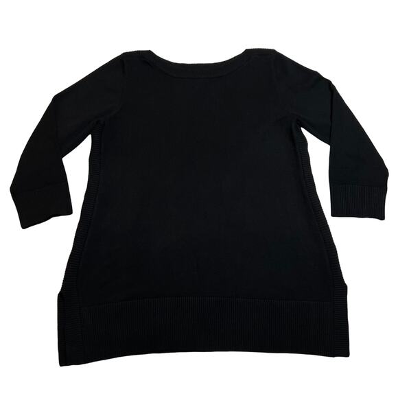 Adrienne Vittadini Boat Neck Split Hem Tunic Knit Sweater Size Medium Neutral - Picture 1 of 9